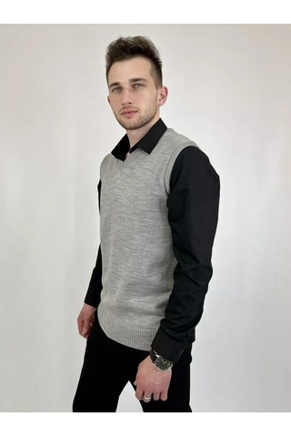 Stil' Goroda Büyük Beden Örgü Yelek 94290778 Gri