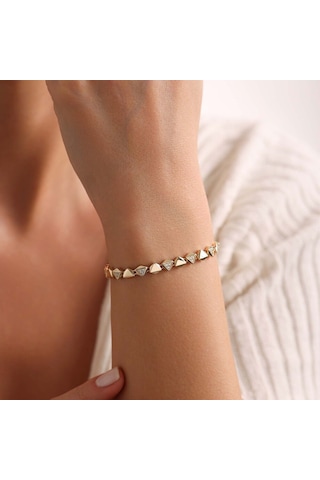 Sembol Gold İtaly Altın Bileklik Triangle Renkli Çok Renkli