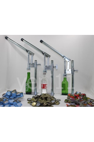 Gazoz Soda Kapağı Kapatma Makinesi 250 Kapak Ayarlanabilen Boy Gümüş