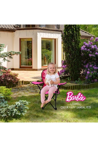 Barbie Katlanabilir Çocuk Kamp Sandalyesi - Açık Pembe Pembe