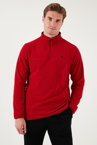Buratti Slim Fit Anti-Pilling Tüylenme Yapmayan Bato Yaka Kışlık Şardonlu Erkek Polar 5906001 Bordo