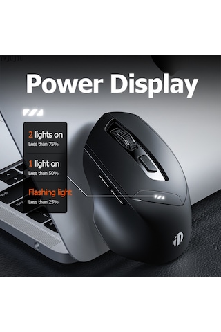 Inphıc Dr01 Bluetooth 4.0 / Bluetooth 5.0 / 2.4g Kablosuz Fare Bilgisayar Dizüstü Ergonomi Mouse