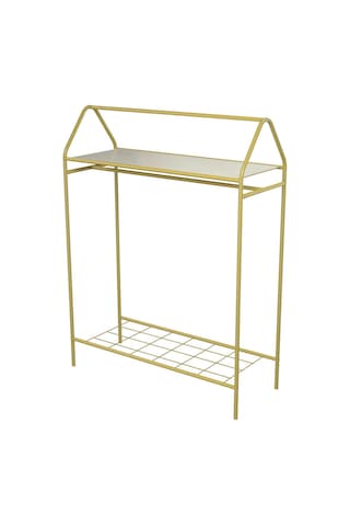 Metallica Concept Home Hanger Gold Elbise Askılığı Raflı New Design Konfeksiyon Askısı Ayaklı Askılık Altın