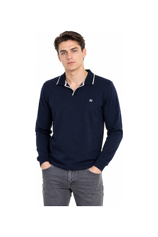 Advante Erkek Mevsimlik Spor Polo V Yaka Sweatshırt Bgl-st05469 Lacivert