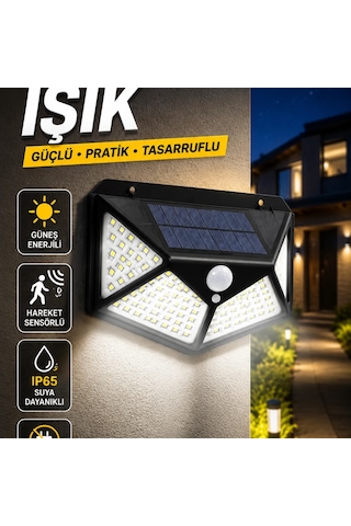 Yx-100 100 Led Solar Bahçe Aydınlatma Lambası Hareket Sensörlü 3 Modlu
