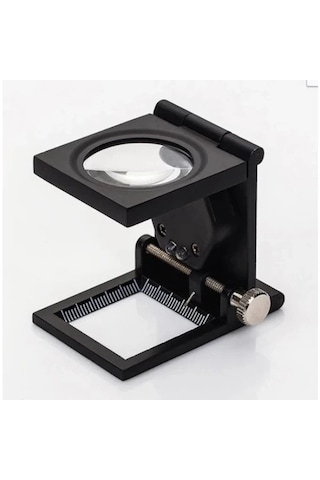 -28x28 Mm Katlanır Sayaçlı Metal Lüp, 2 Led Işıklı Büyüteç Tekstil Th9005a