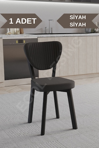 Faymend 1 Adet Elma Model Mutfak Sandalyesi Salon Sandalyesi Yemek Sandalyesi Cafe Restaurant Sandalyesi Siyah