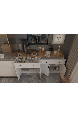 Çiftli Çok Amaçlı Dolap - Kahve Köşesi-mutfak Standı