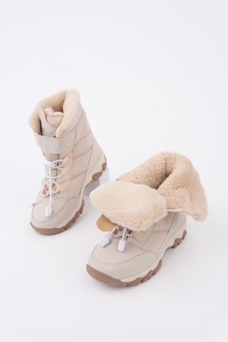 Muggo Tigger İçi Kürklü Bağcıklı Ve Cırtlı Kız Çocuk Bot Bej