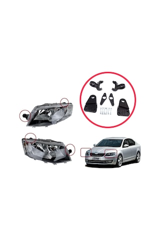 Skoda Octavia Mk3 5e 2012-2019 İçin Sağ Sol Ön Far Tamir Seti