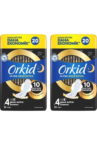 Ultra Gece Ekstra Hijyenik Ped 20 Adet 4 Boy 2 Adet