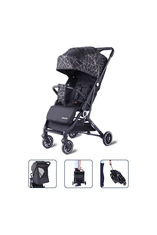 Baby Storch - Merlin Model Compact Bebek Arabası Kabin Boy - Siyah