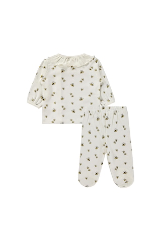 Civil Baby Arı Empirme 1-9 Ay Pijama Takımı - Ekru