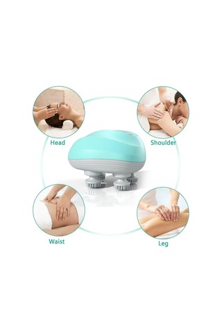 Ranyeek Usb Şarjlı Mini Elektrikli Saç Derisi Masaj Cihazı, Ev Kullanıma Uygun, Çok Fonksiyonlu, Silikon Ve Abs Malzeme, Mavi Mavi