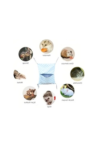 Küçük Kemirgenler İçin Askılı Uyku Kesesi, Gine Pig Ve Hamster Açık Gri