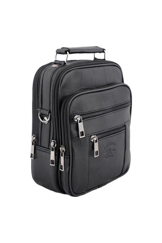 Strong Kasalı Siyah Erkek Orta Boy El Çantası, Omuz Çantası Ndelc Siyah