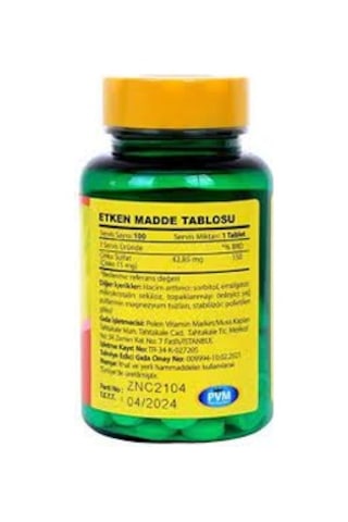 Vitapol Çinko Sülfat 15 Mg 100 Tabl. Zinc 2 Kutu