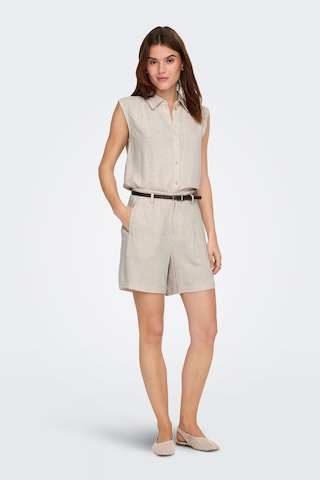 Only Onlsiesta Keten Karışımlı Regular Fit Kemer Detaylı Short Bayan Short 15367413 Taş