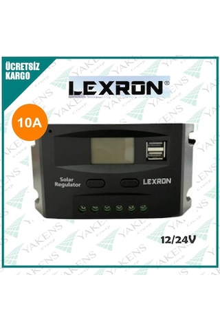 Lexron 10A Solar Şarj Regülatörü 10 Amper Güneş Paneli Şarj Kontrol Cihazı