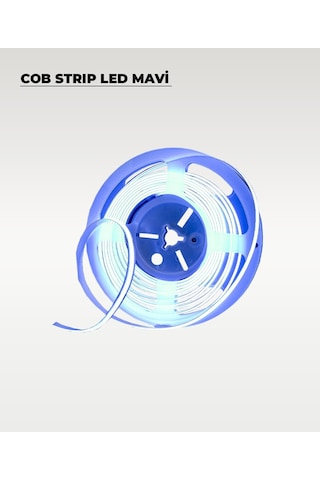 12v Cob Şerit Led Mavi Işık - Metrede 360 Led - 5 Metre 5 METRE