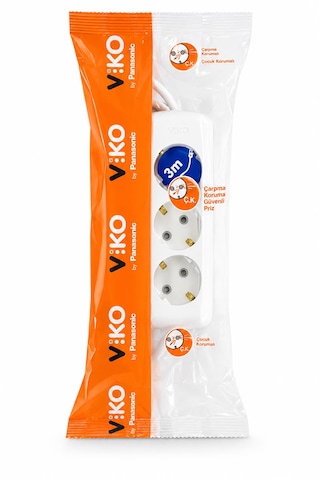 Viko 3 Lü 3 Metre Kablolu Topraklı Priz 10