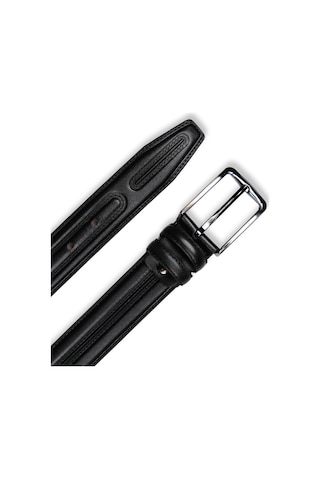 Mft Leather Hakiki Deri Kemer-siyah ,3,5 Cm Orta Dikiş Desen 4880 Siyah