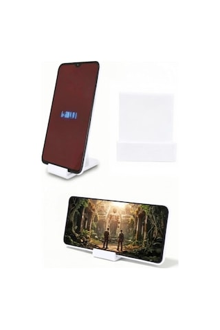 Beyaz Mini Masa Üstü Cep Telefonu Tablet Tutucu Tutacağı Standı Us-t004k 4 4 4 4 Cm