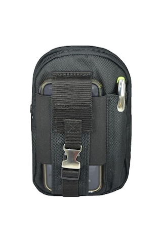 Taktikal Molle 610d Cordura Palaska Bel Çantası Siyah