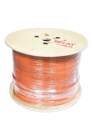 Erat Cat 6 F-ftp 23 Awg Outdoor Dış Ortam Kablosu 1000m Ahşap Makara Turuncu