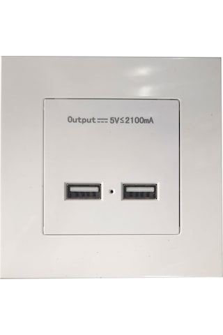Usb Priz Duvar Tipi Kasalı Usb Priz Sıva Üstü 5v 2a Çift Usb'li Priz