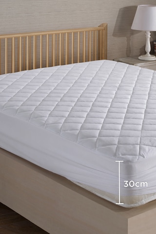 Kapitone Fitted Full Kenar Yatak Koruyucu Alez Tek Çift Battal 5 Ebat Beyaz