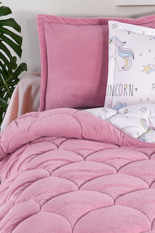 Nordqueen Wellsoft Tek Kişilik Uyku Seti Çift Taraflı Unicorn Beyaz Beyaz