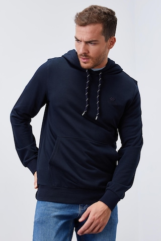 Tommy Life Lacivert Kanguru Cep Standart Kalıp Kapüşonlu Erkek Sweatshirt - 87872 Lacivert
