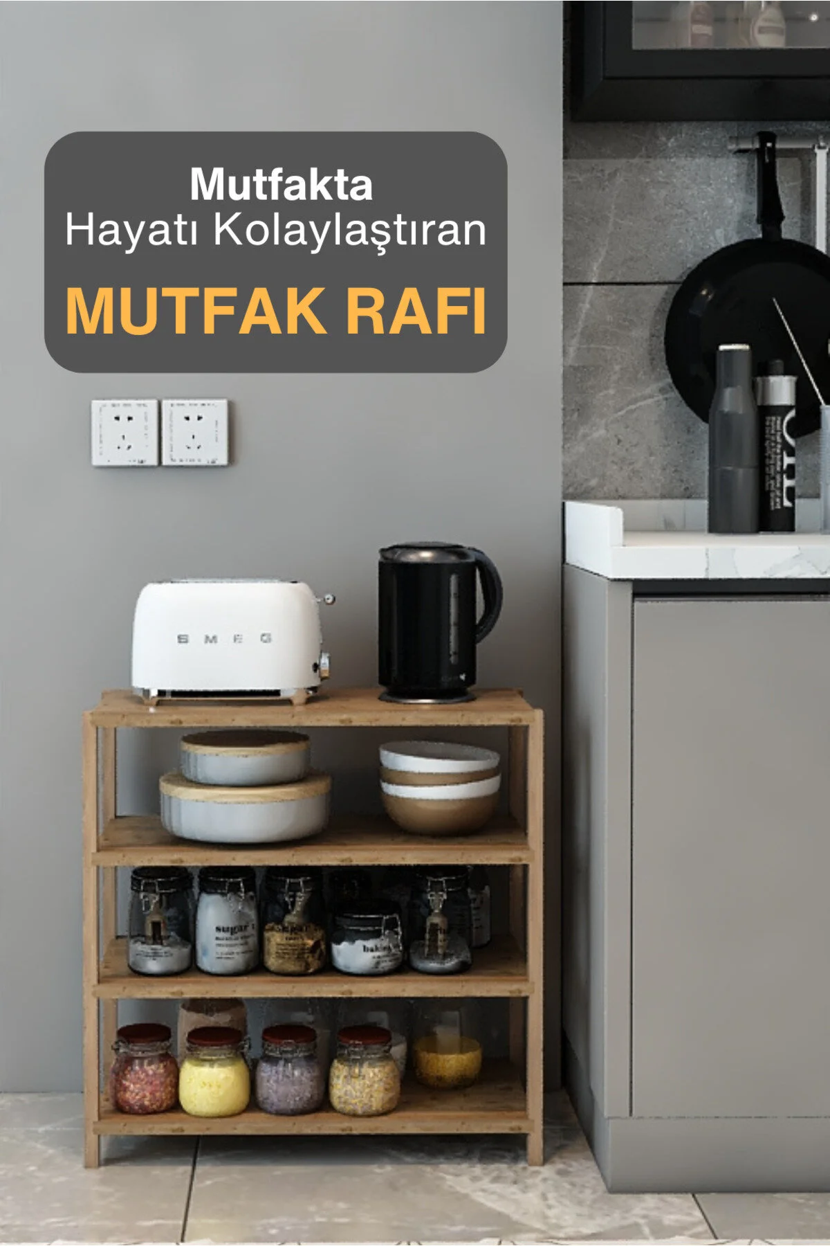 Helsa 4 Raflı Ahşap Ayakkabılık -çok Amaçlı Dekoratif Raf, Organizer - Demonte Ve Kolay Montaj Atlantik Çam