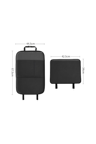 Araba Koltuğu Arkası Çocuk Tekme Önleyici Ped Geri Arka Anti-kirli Evrensel Deri Koruma Pedi Saklama Çantası Her Şey Dahil Sürüm Siyah