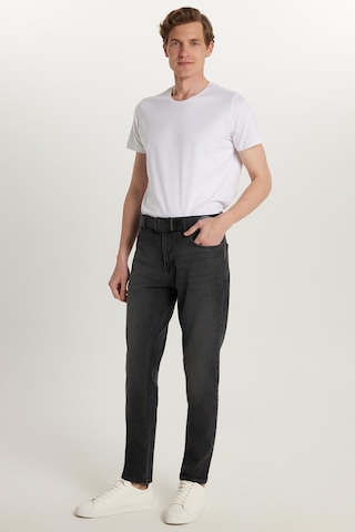 Tudors Erkek Normal Kesim Denim Yıkamalı Düz Paça Siyah Jean Kot Pantolon-34097 Siyah