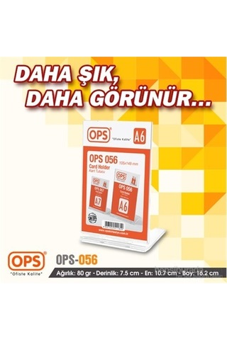 Ops OPS056 A6 Kart Tutucu (Şeffaf)