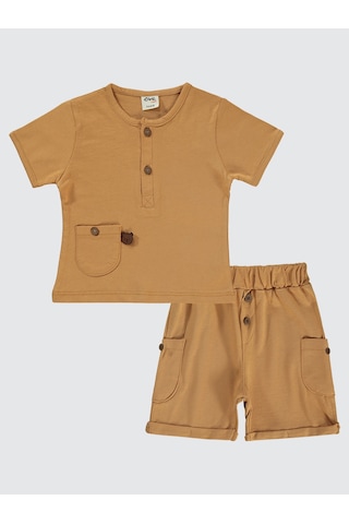 Civil Baby Erkek Bebek Şortlu Takım 6-18 Ay Taba Taba