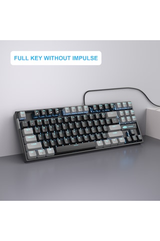 Magegee Mk-star 87 Tuş Red Switch Gri-siyah Kablolu Türkçe Q Mekanik Gaming Klavye