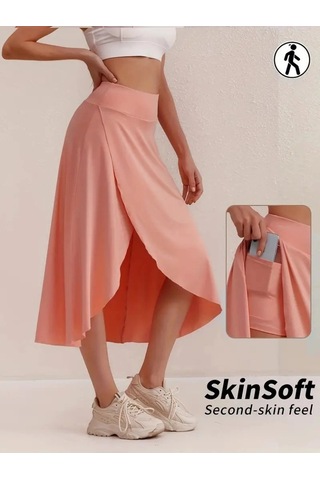 Valensdesign Kadın Cep Detay Taytlı Sandy Etek Pembe