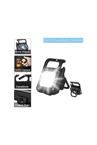 Senalstore Ledli Mini Taşınabilir Usb Şarj Edilebilir 3 Fonksiyonlu Mıknatıslı Parlak Led Işık