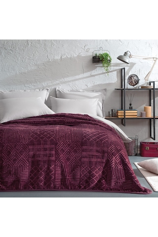 Yataş Bedding Nova Emboss Çift Kişilik Battaniye Vişne
