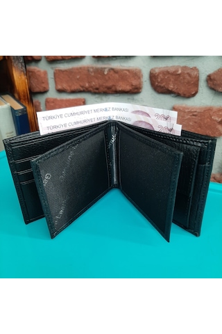 Gvnbag Hakiki Deri Erkek Bozuk Para Gözlü Siyah Cüzdan Gvn-0119