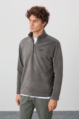Standart Kalıp Dik Yaka 2li Paket Koyu Gri-parlament Erkek Polar Sweatshirt - 88310 Koyu Gri - Mavi