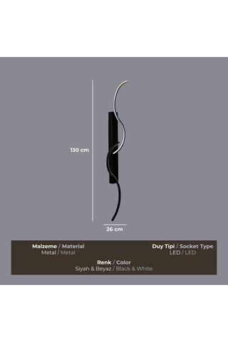 Spira Led Siyah Aplik Siyah