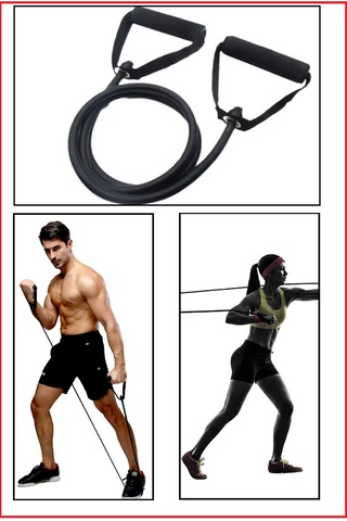 Siyah Resistance Tube Cord - Çift Köpük Saplı Kuvvet La...