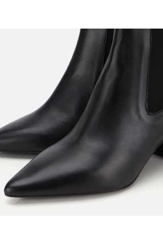 Hotiç Kadın Deri Siyah Yumuşak Dokulu Lastik Detaylı Topuklu Bot 01boh315510a100 01boh315510a100 Siyah