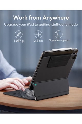 Apple Uyumlu iPad Pro 12.9 2018-2022 Manyetik 360 Klavyeli Kılıf A12x, A12z, M1 Ve M2 İşlemci Klavyeli Kılıf