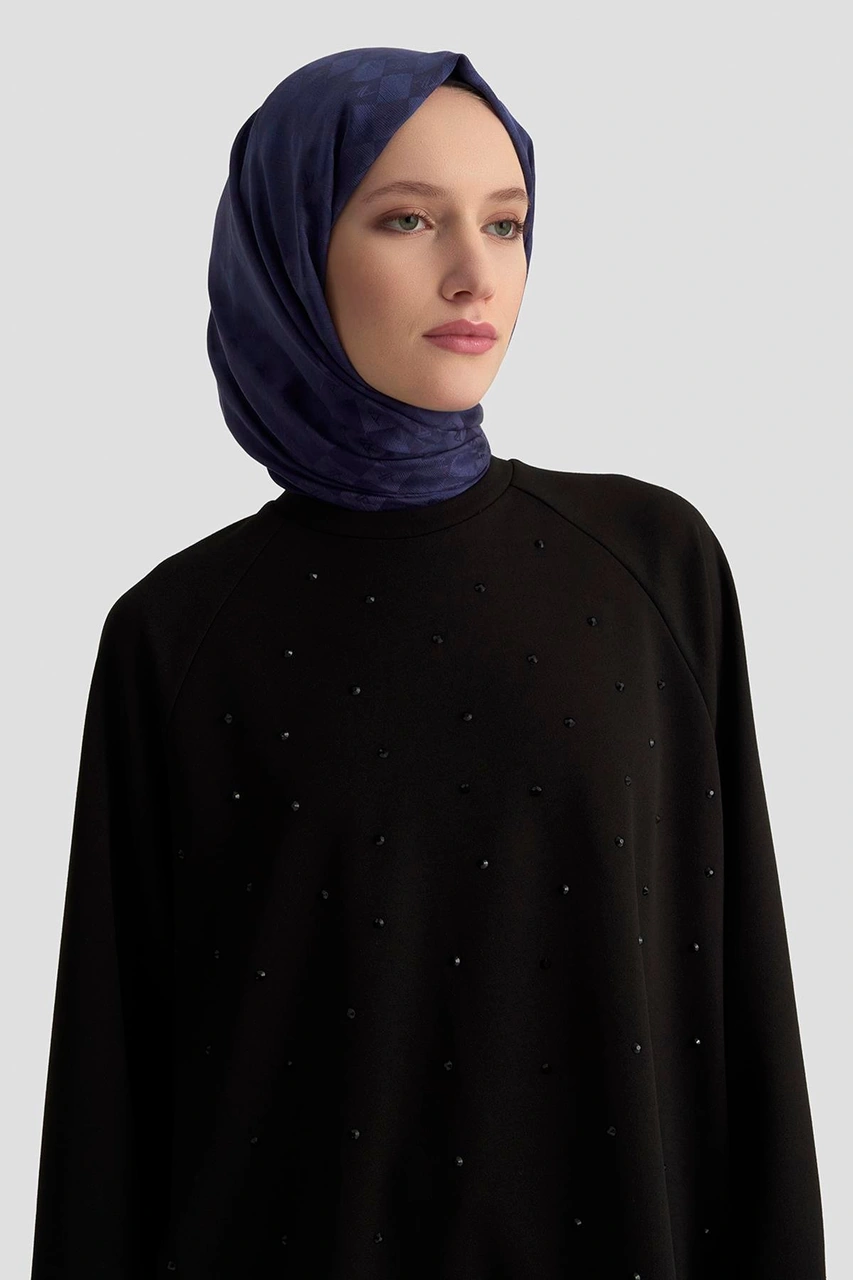 Armine Trend Önü Taş İşlemeli Tunik Siyah 25kt449