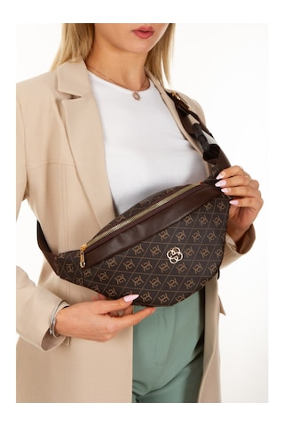 Newish Polo Kadın Desenli Çapraz Omuz Askılı Bel Omuz Çanta Kkhve